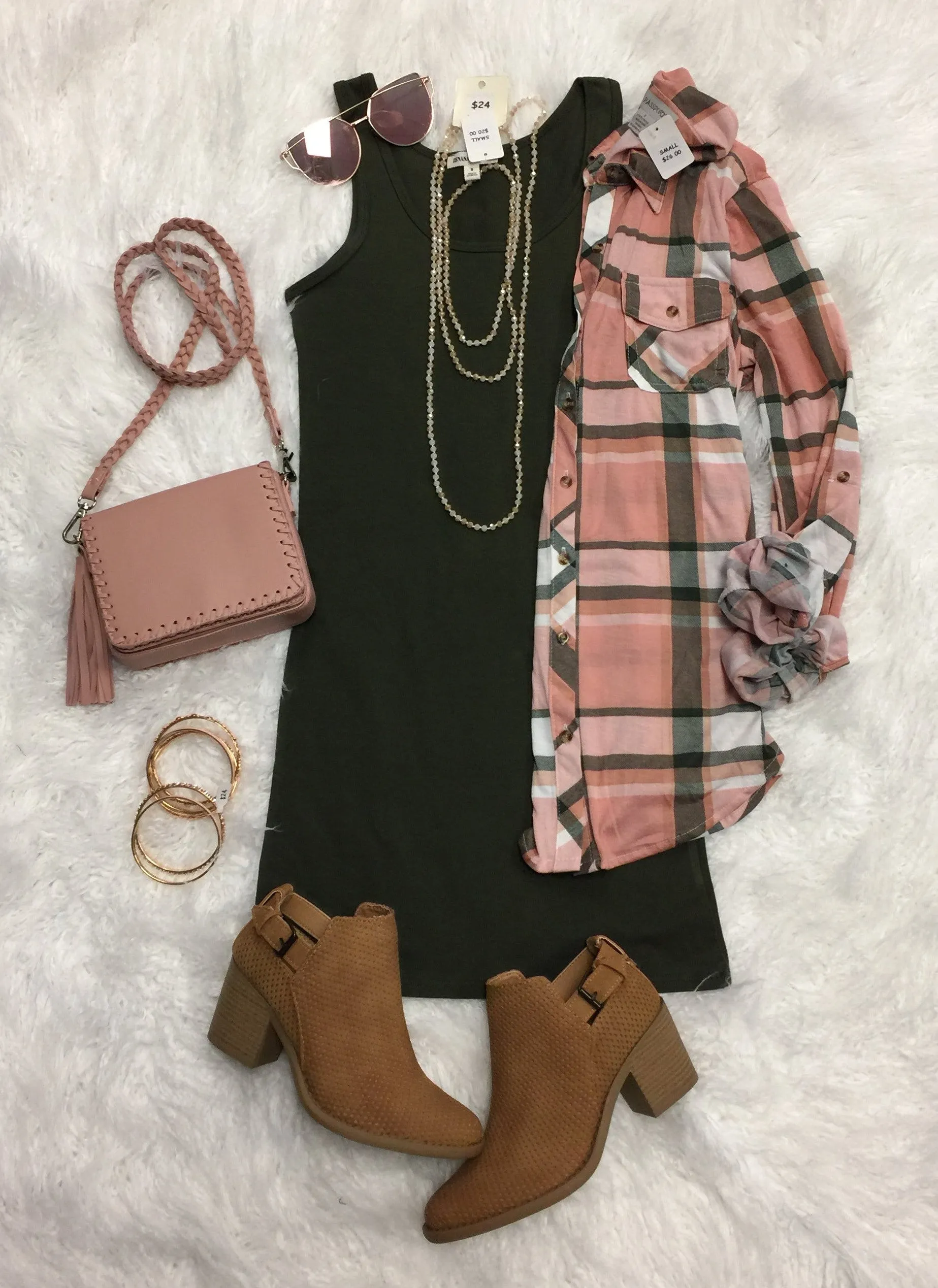 Basic Tank Dress - Olive