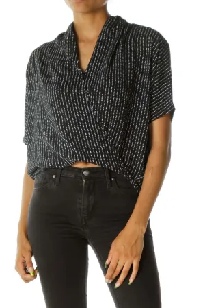 Black Dot Print Blouse
