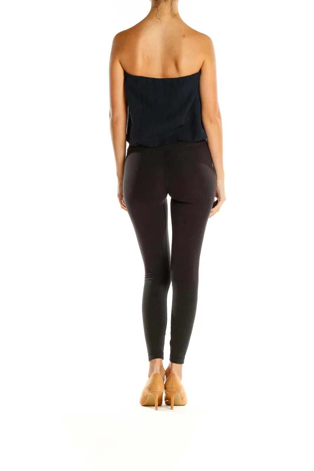 Blue Strappy top made from the bottom half of a button down 100% cotton