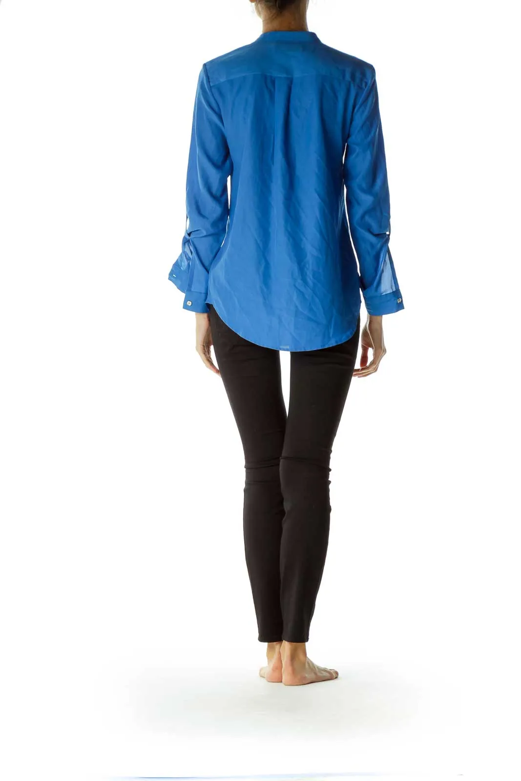 Blue Zippered Blouse
