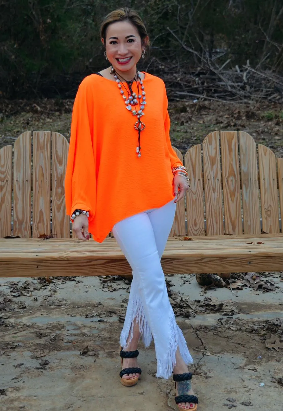 Cello High Rise Crop Flare with Fringe Hem