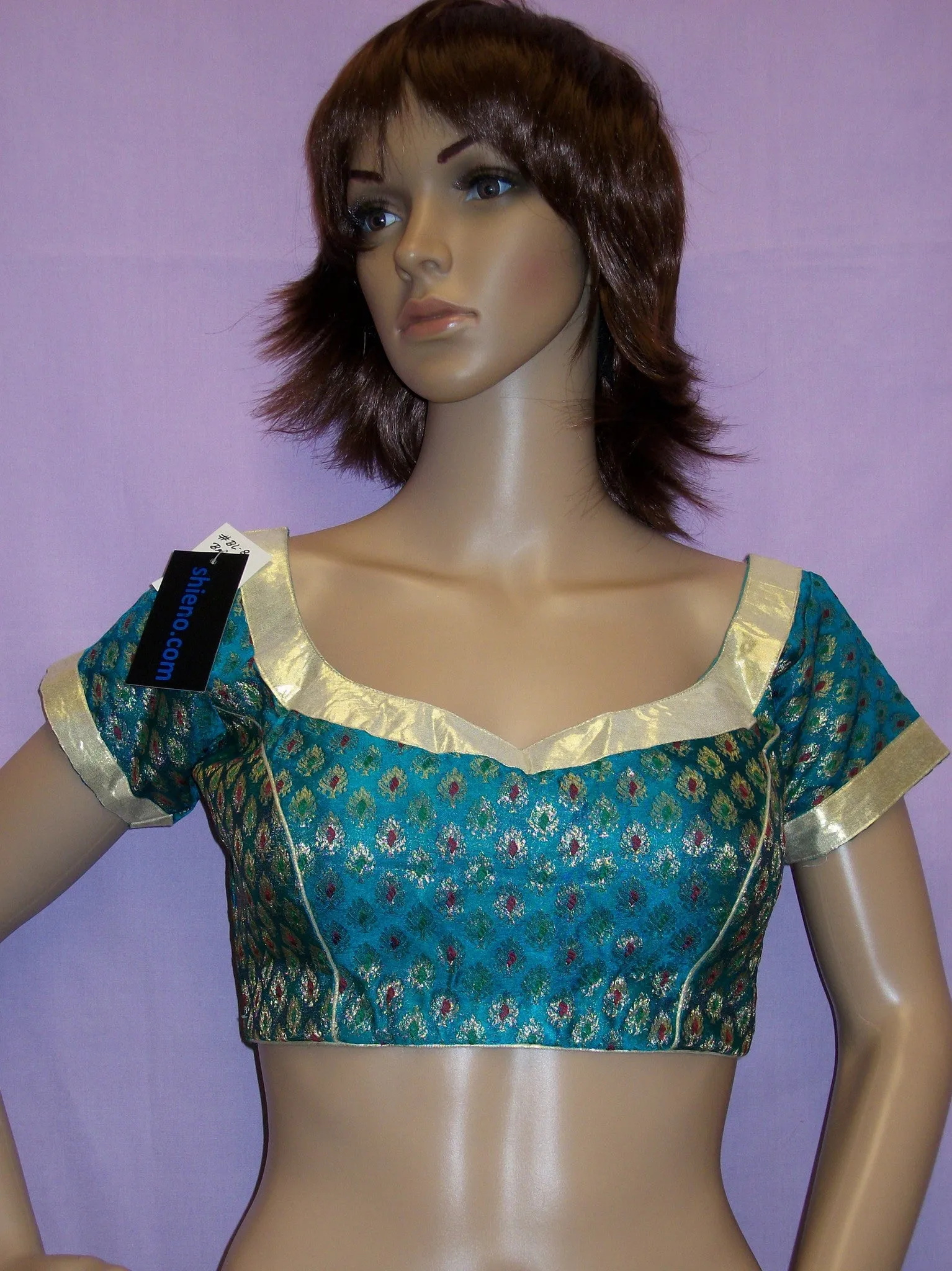 Choli 3741 Green Brocade Saree Blouse S M L Choli Shieno Sarees