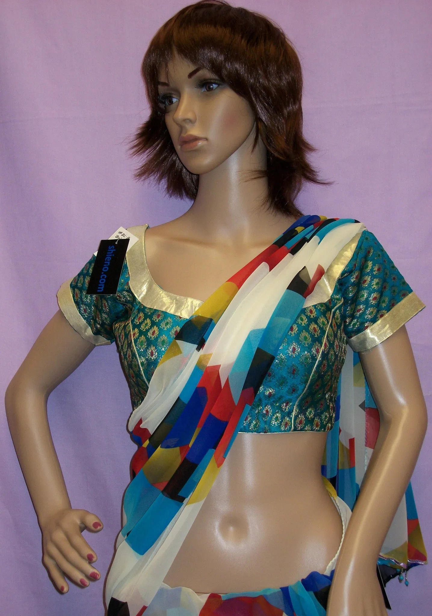 Choli 3741 Green Brocade Saree Blouse S M L Choli Shieno Sarees