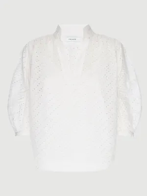 Eyelet Cali Top -- Off White