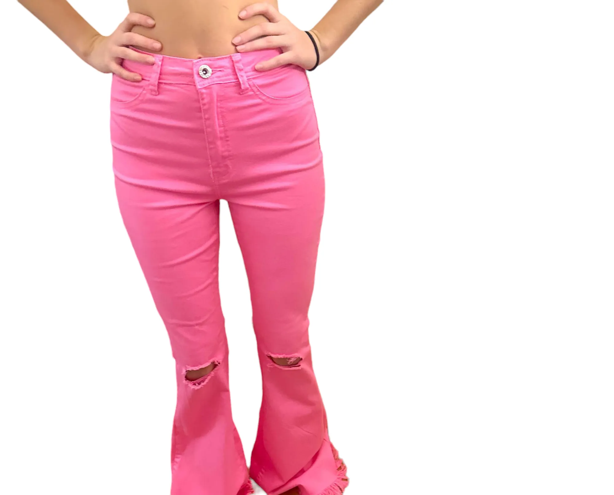 Fringe Frenzy Hot Pink Jeans