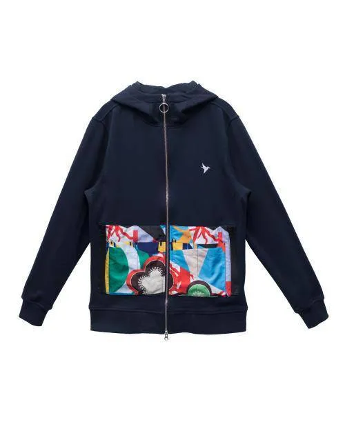 Konus Men's Pocket Zip up Hoodie in Navy