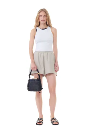 Light Melange Suiting Elasticated Shorts | Alfalfa