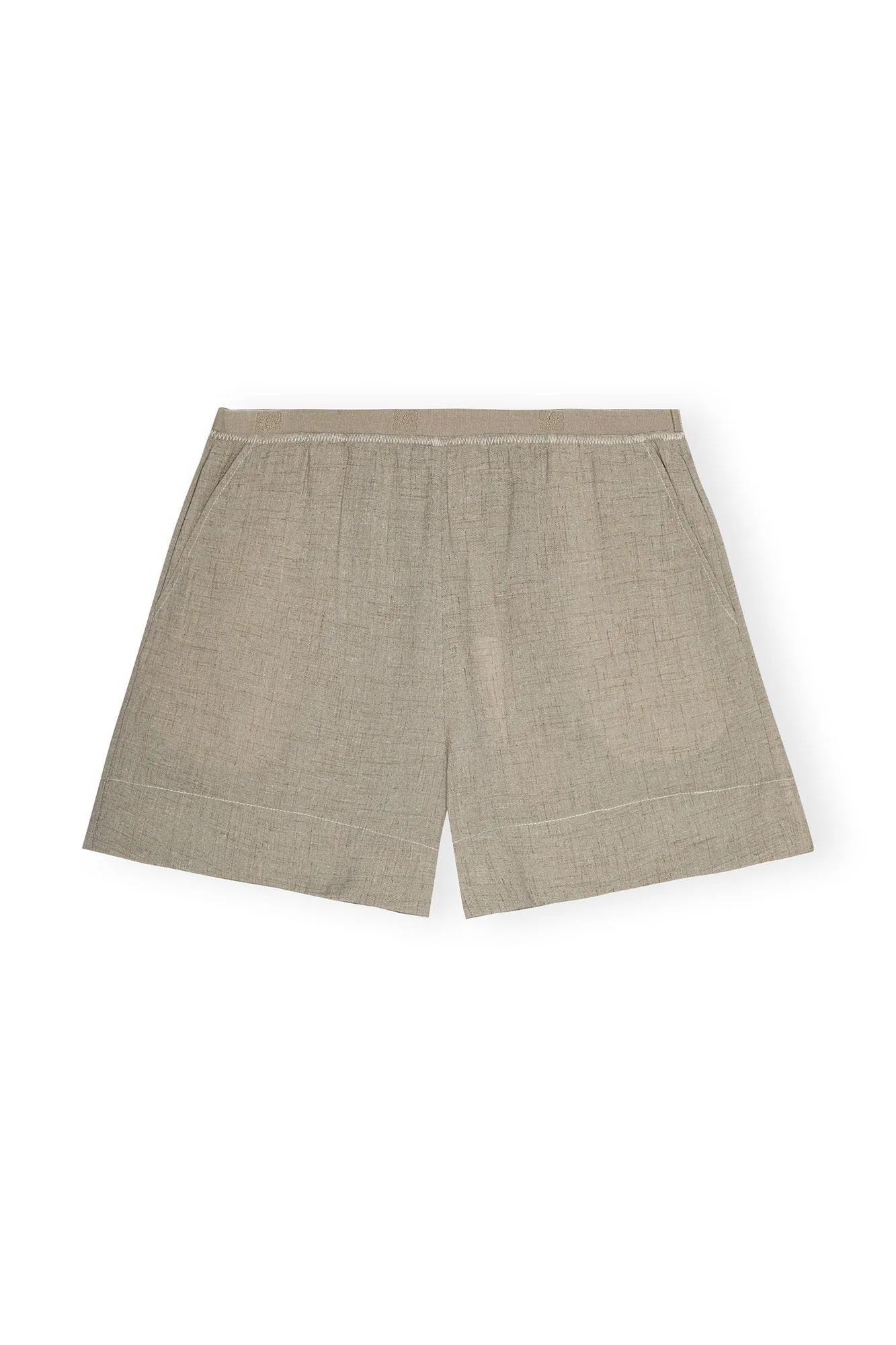 Light Melange Suiting Elasticated Shorts | Alfalfa