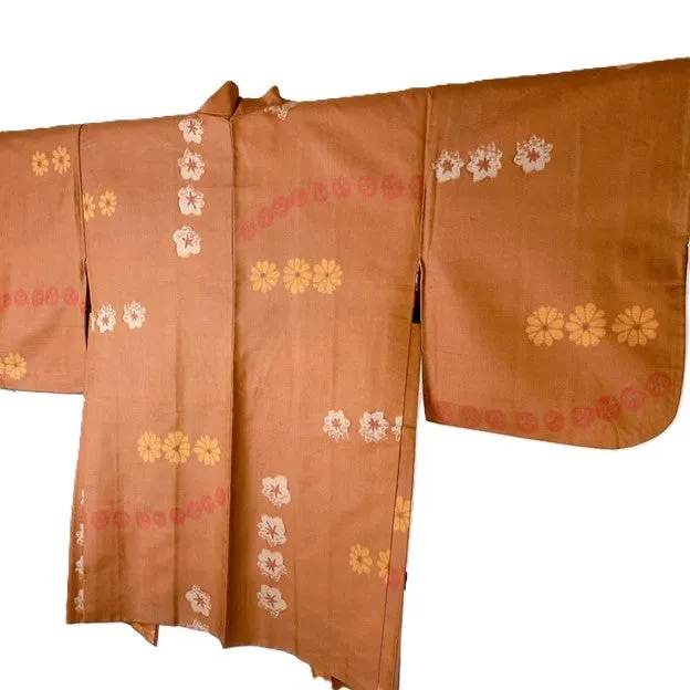 Luxurious Silk Haori Kimono Top. Soft, Supple, and Flattering (Bronze)