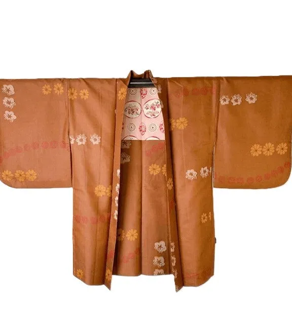 Luxurious Silk Haori Kimono Top. Soft, Supple, and Flattering (Bronze)