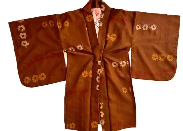 Luxurious Silk Haori Kimono Top. Soft, Supple, and Flattering (Bronze)