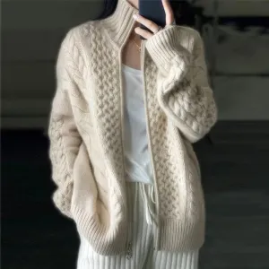 Magdalena - Kasjmier vest met hoge halslijn