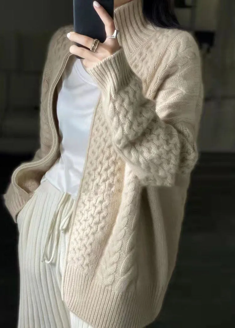 Magdalena - Kasjmier vest met hoge halslijn