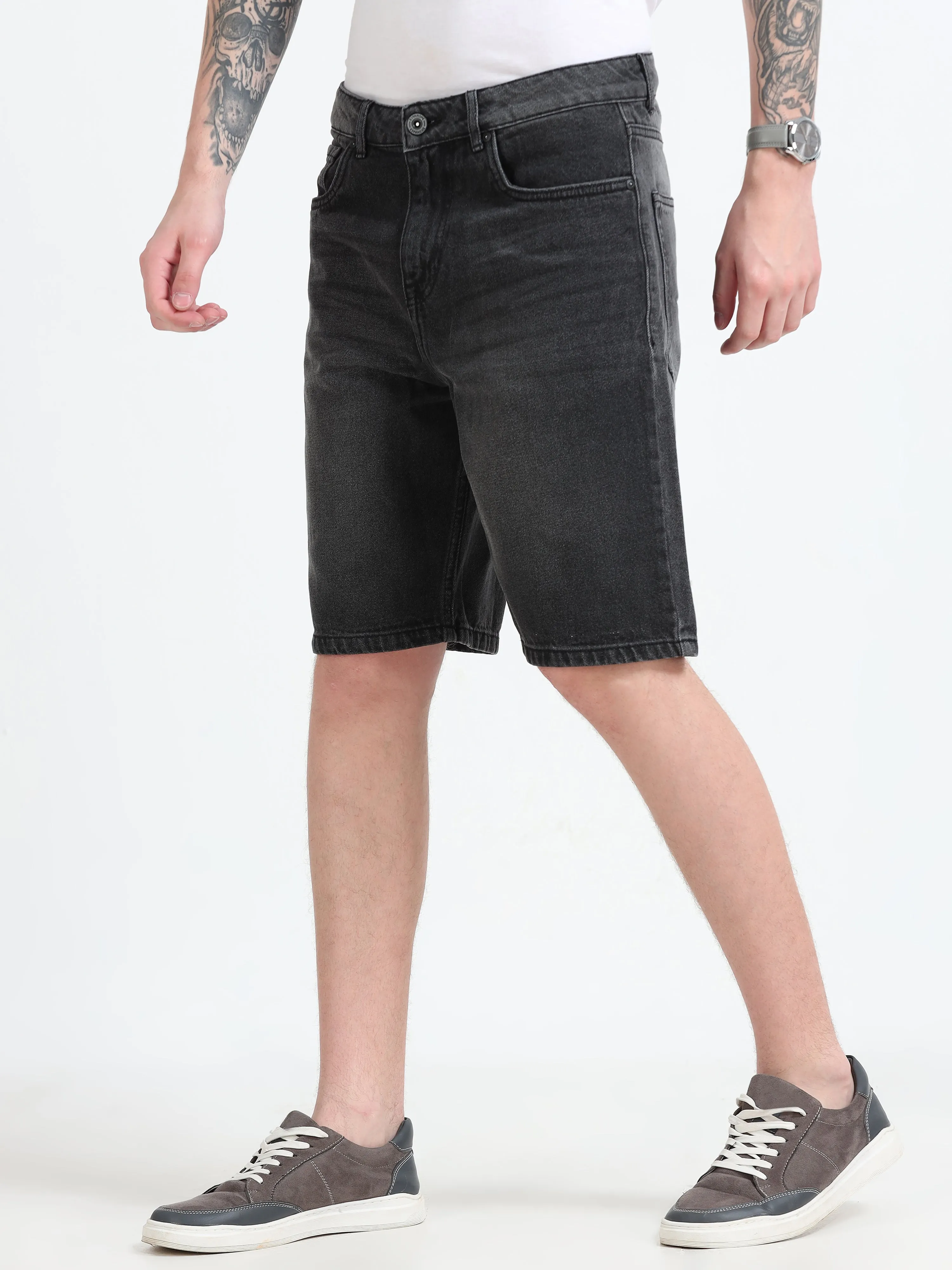 Marlowe - Relaxed Denim Shorts - Gray