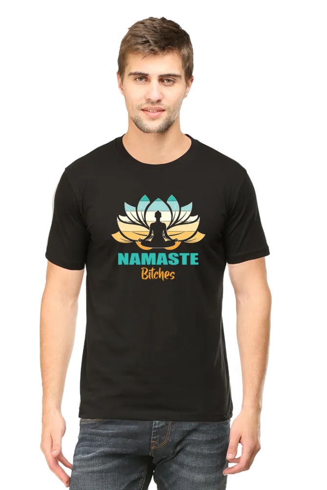 Men Half Sleeves Classic T-Shirt - Namaste-Bitches