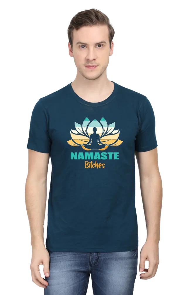 Men Half Sleeves Classic T-Shirt - Namaste-Bitches
