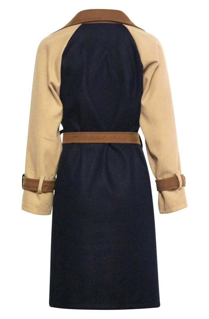 PHOENIX CONTRAST BELTED LONGLINE COAT