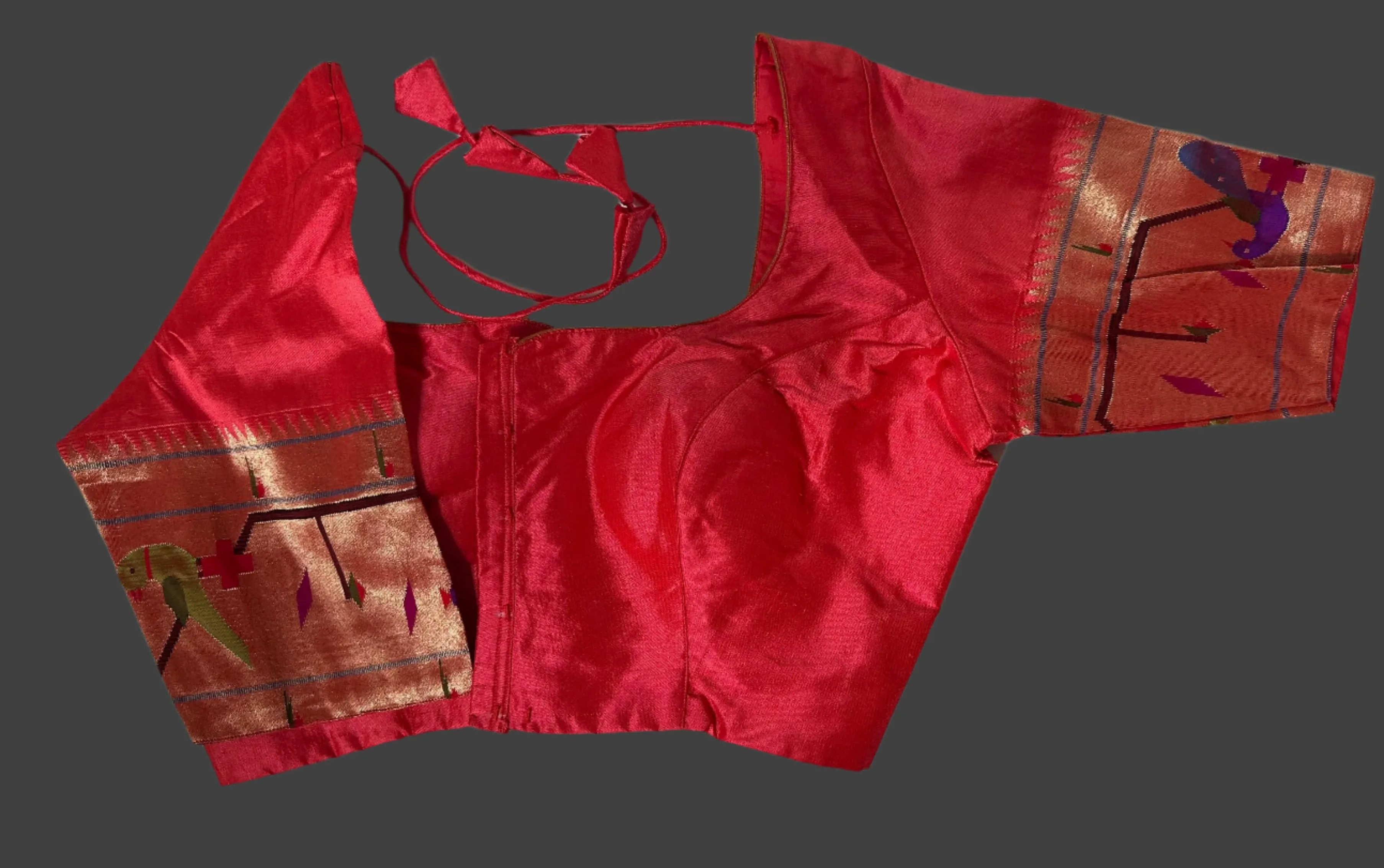 Red Paithani blouse online usa silk blouses ready to wear online shopping bandhani blouse online