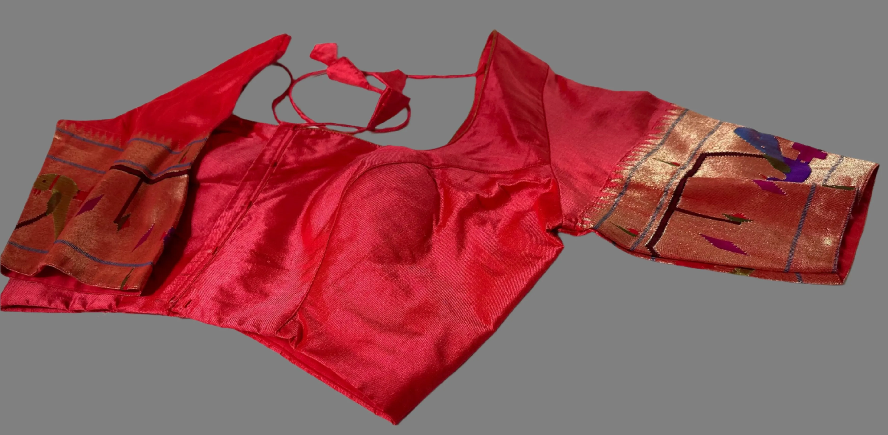 Red Paithani blouse online usa silk blouses ready to wear online shopping bandhani blouse online