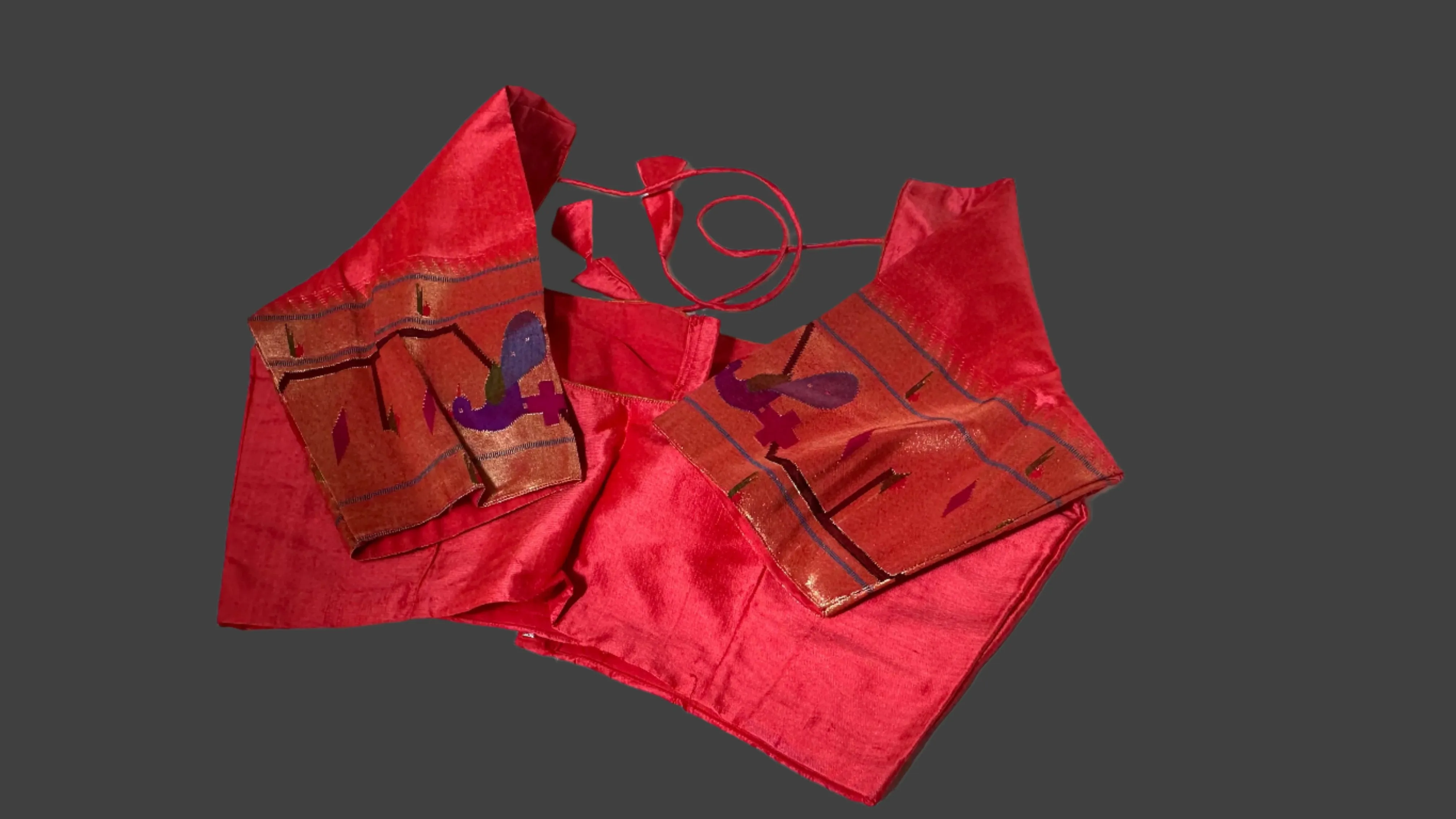 Red Paithani blouse online usa silk blouses ready to wear online shopping bandhani blouse online