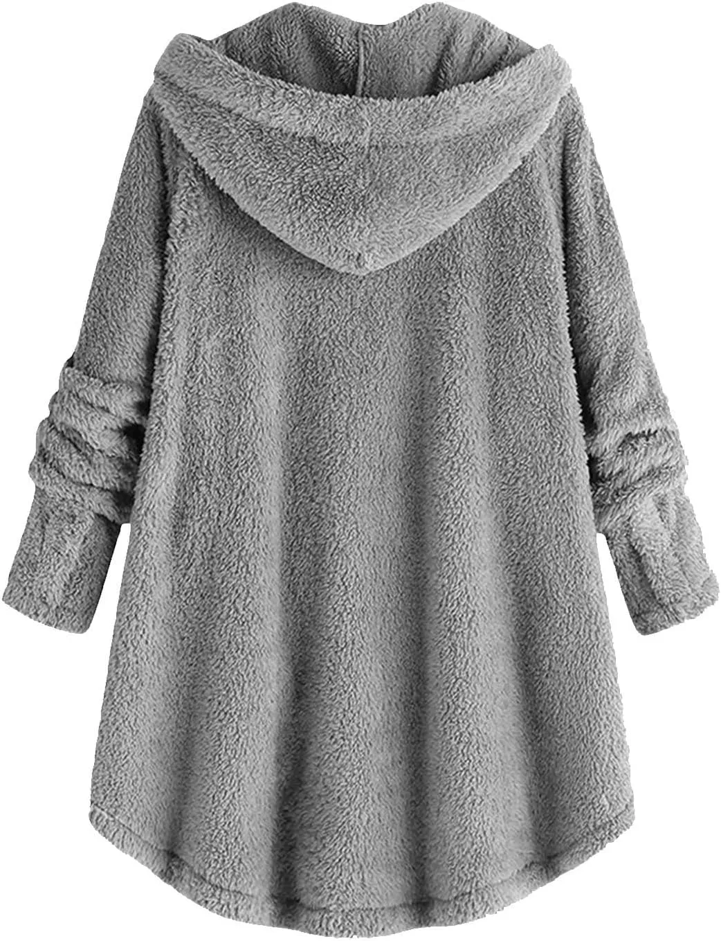 TANGNADE Dressy Winter Jackets for Women 2024 Trendy Plus Size Button Plush Hooded Loose Cardigan Wool Coat Winter Jacket