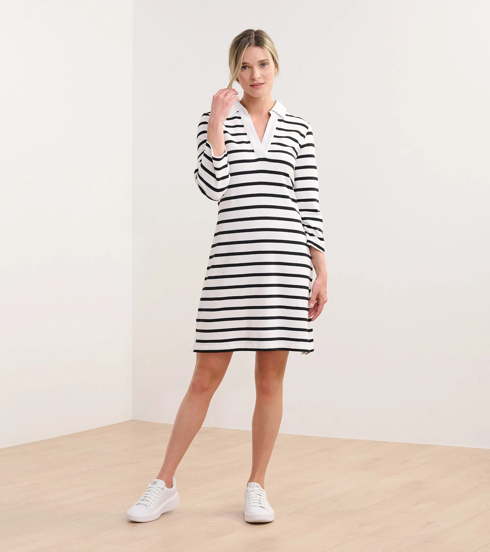 Taylor Dress - Black and White Stripes