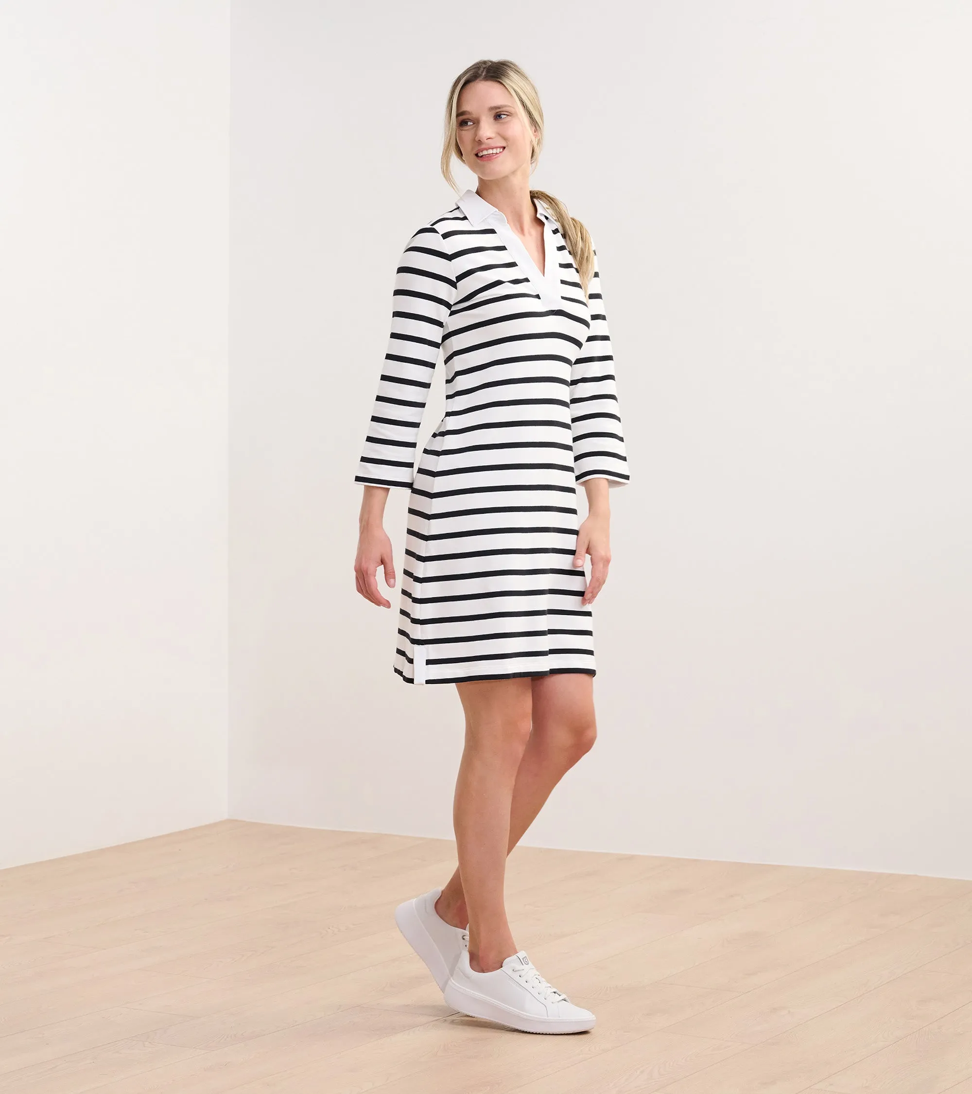 Taylor Dress - Black and White Stripes