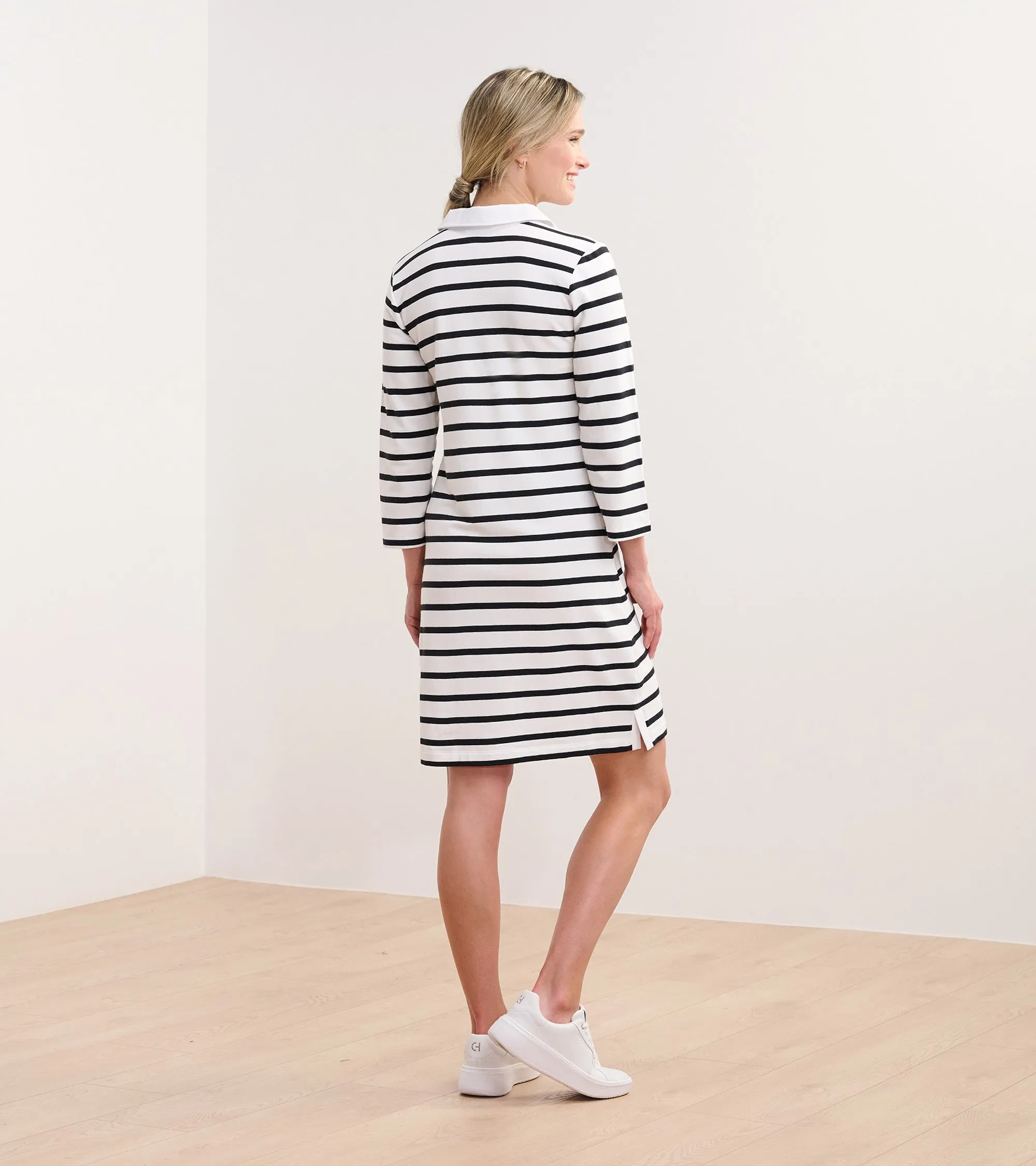 Taylor Dress - Black and White Stripes