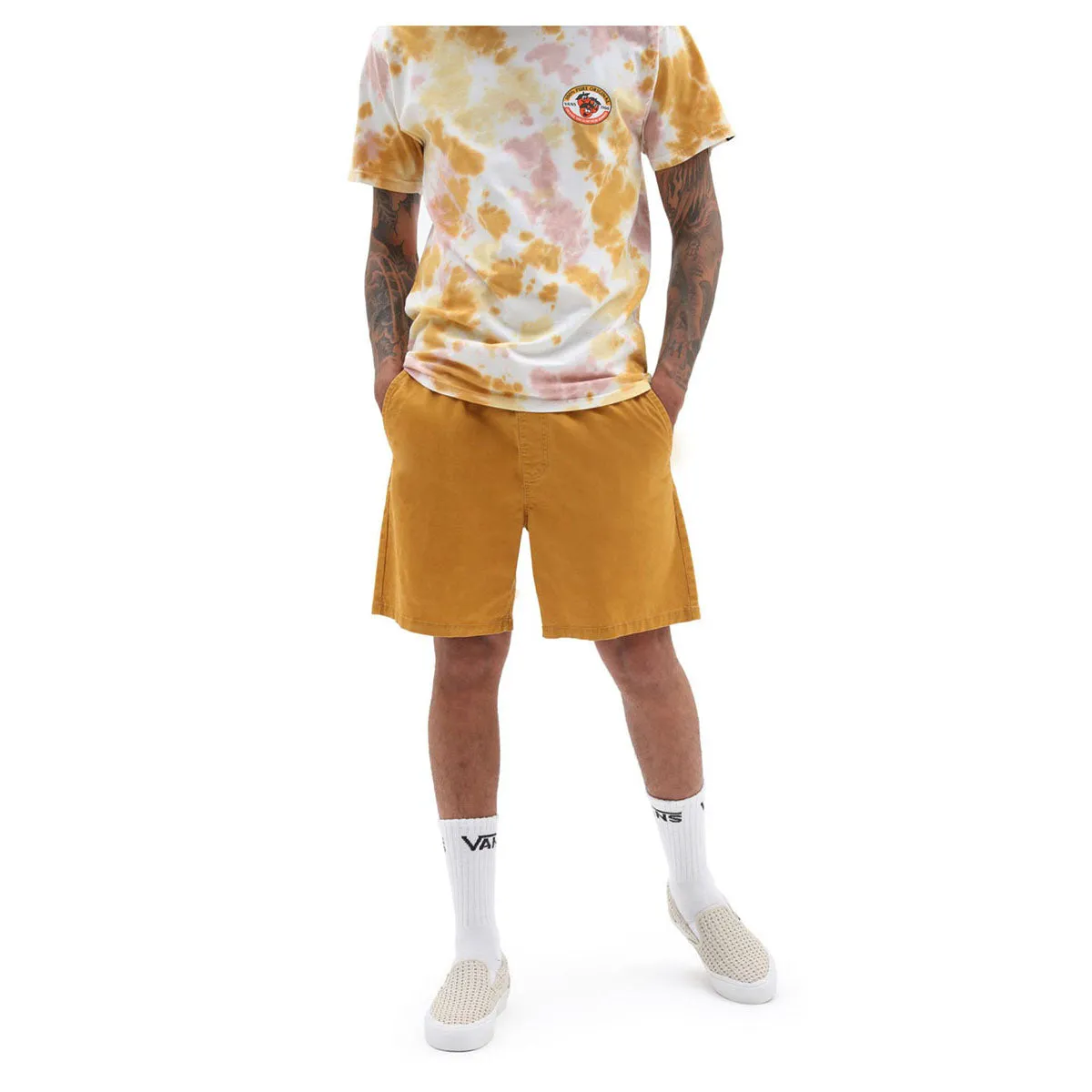 Vans Men's Range Salt Wash Relaxed Elastic Shorts - Narcissus