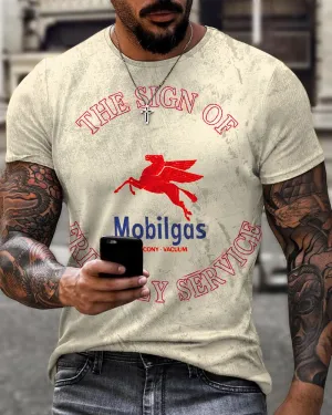 Vintage  Casual Oil Locomotive T-Shirt