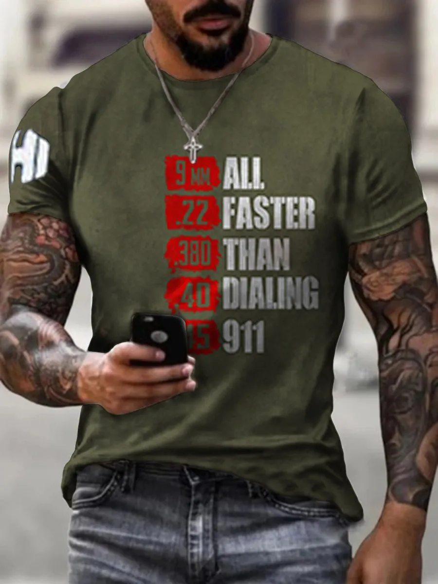 Vintage  Military Letters Casual T-Shirt
