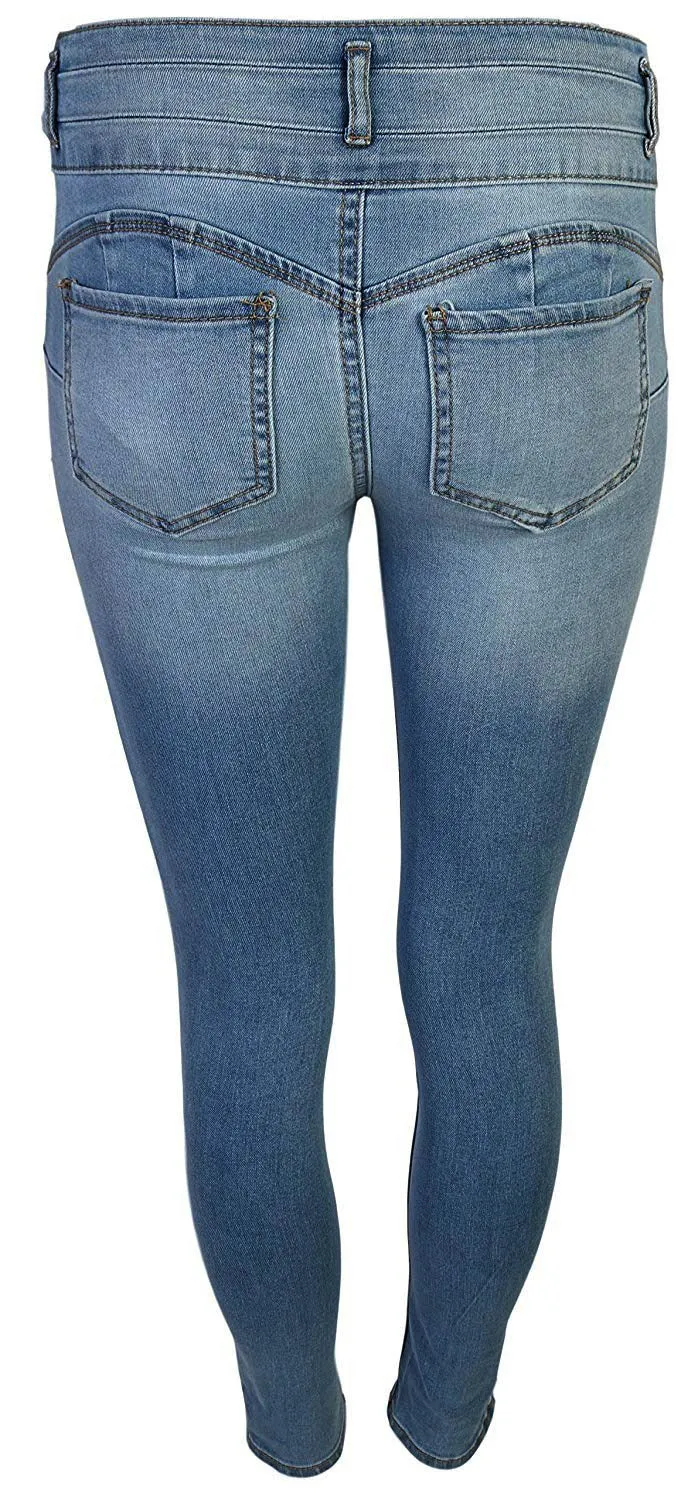 Wax Women's Push-Up 3 Button Skinny Jean w/ True Stretch
