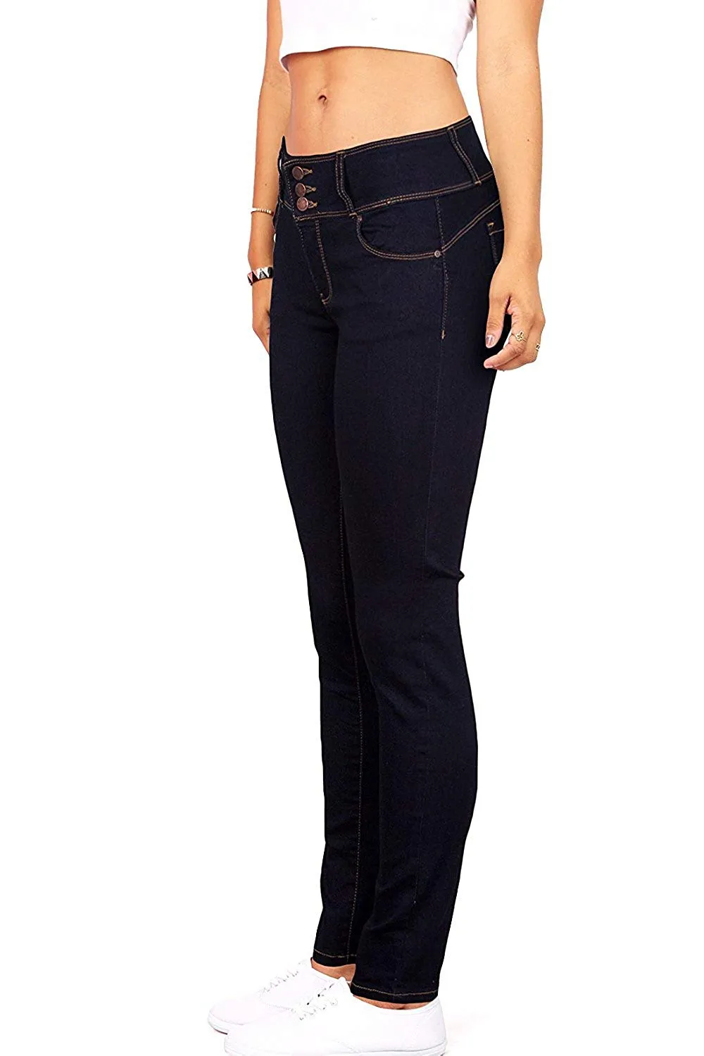 Wax Women's Push-Up 3 Button Skinny Jean w/ True Stretch