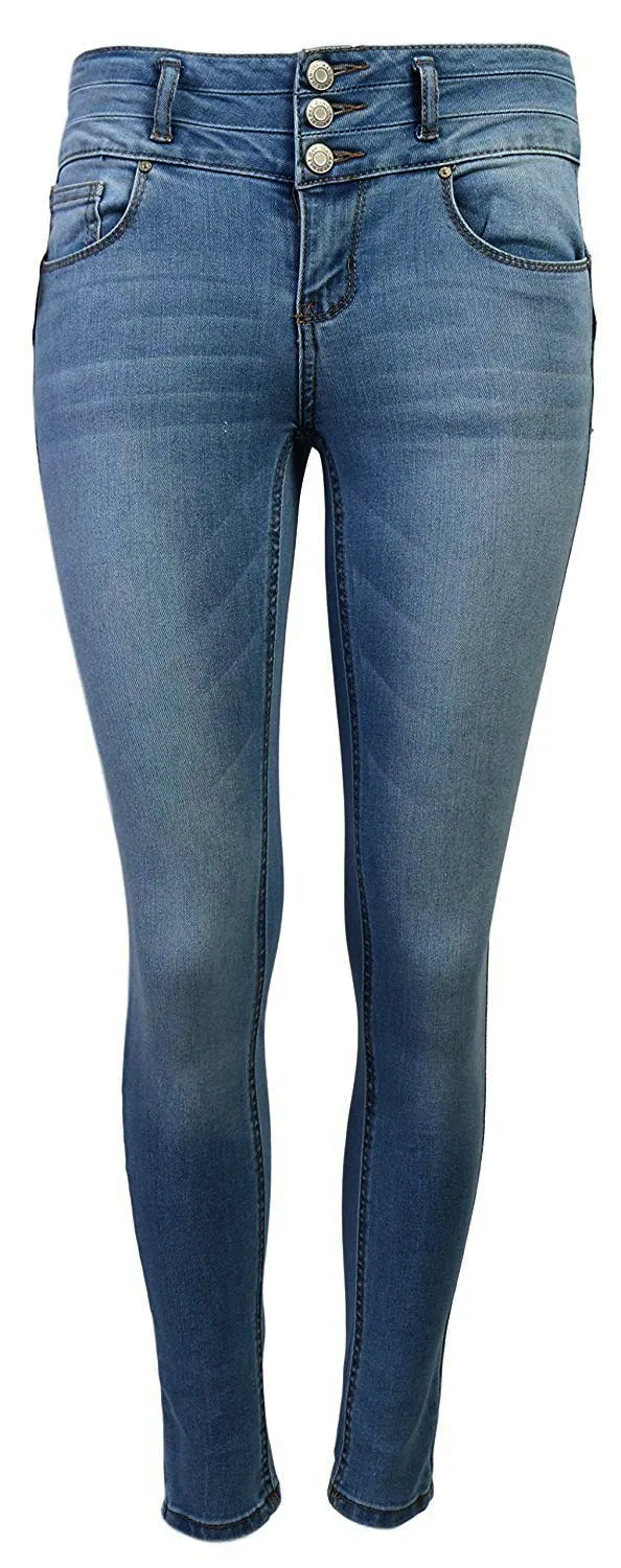 Wax Women's Push-Up 3 Button Skinny Jean w/ True Stretch