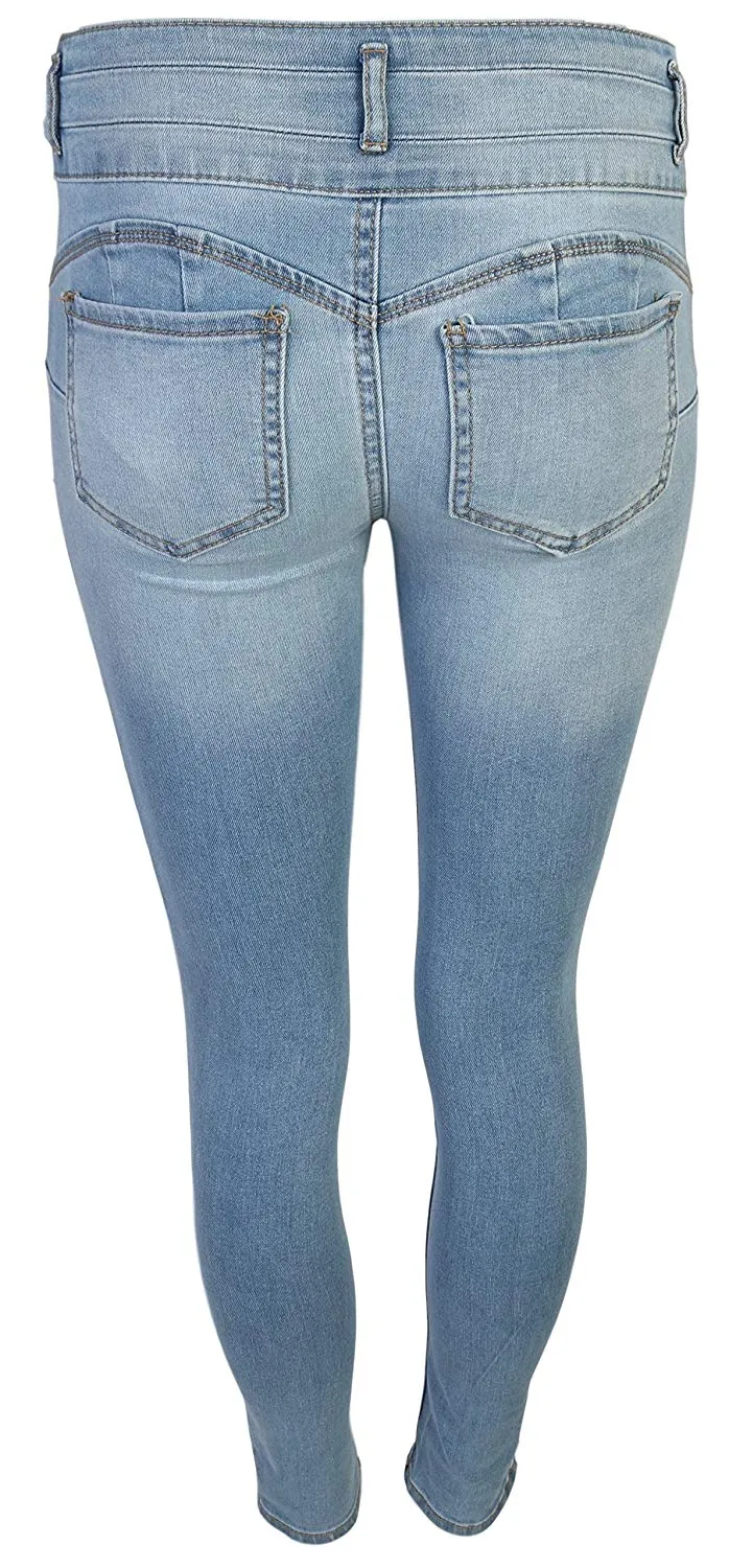 Wax Women's Push-Up 3 Button Skinny Jean w/ True Stretch