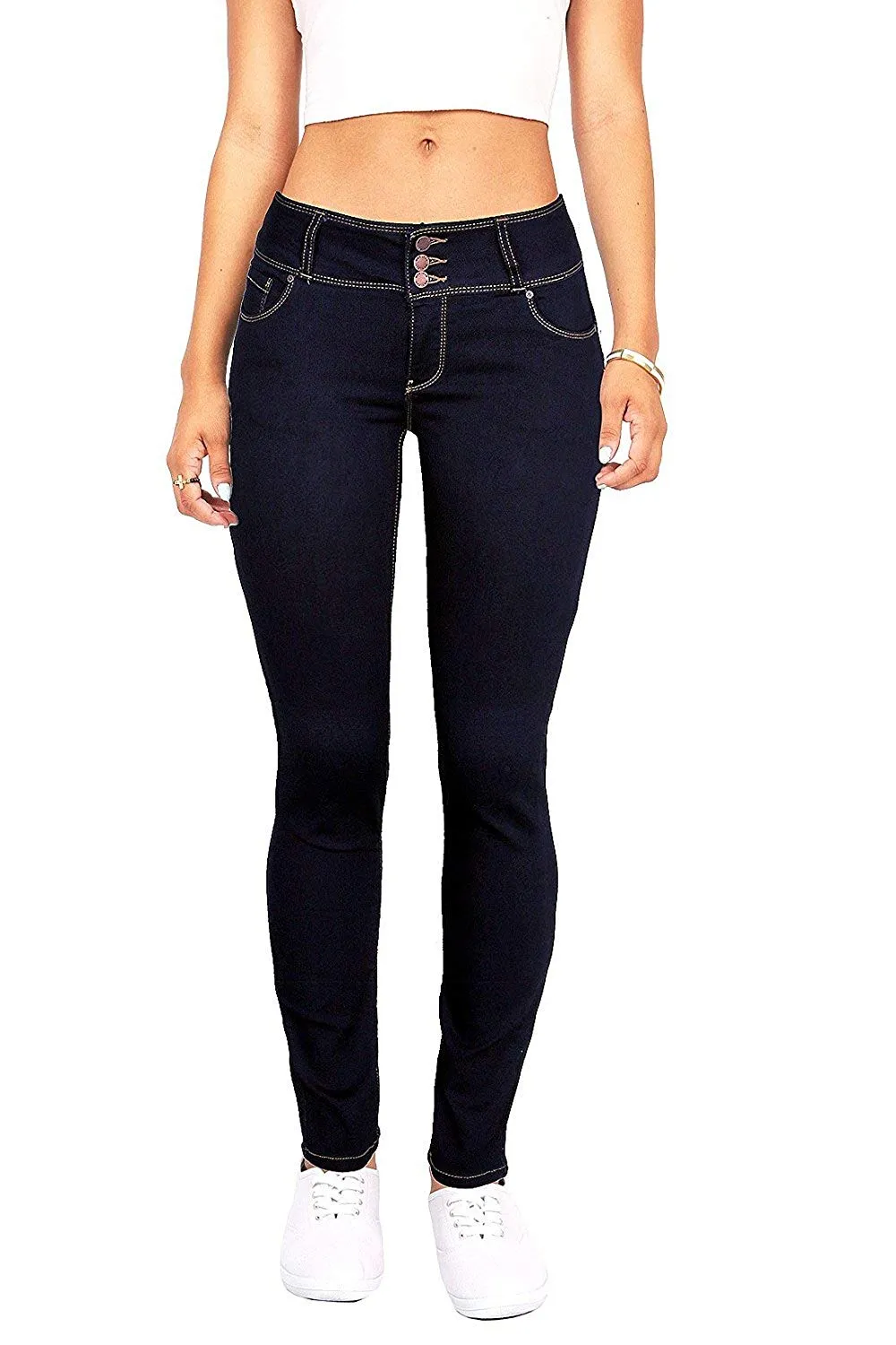 Wax Women's Push-Up 3 Button Skinny Jean w/ True Stretch
