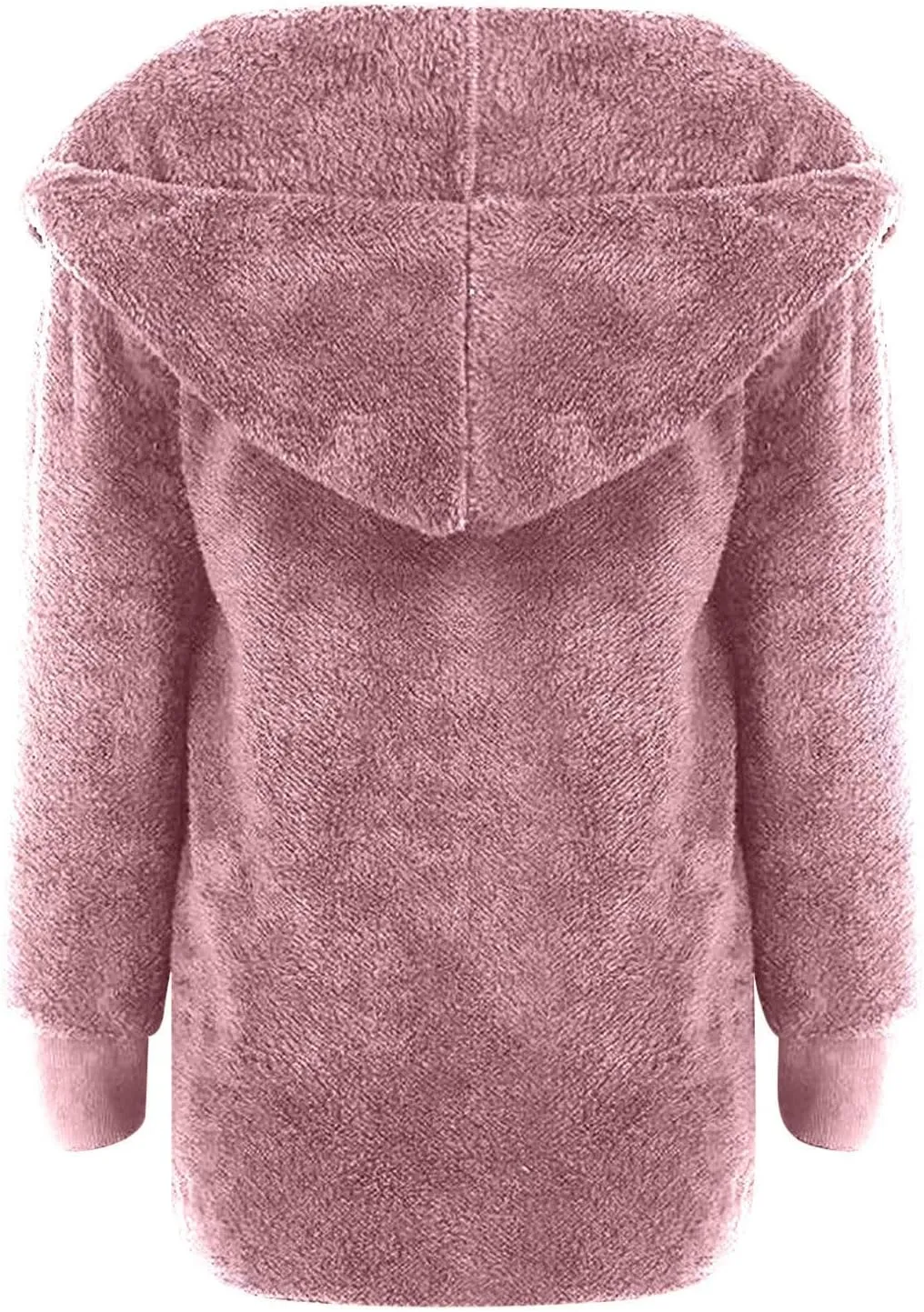 Women Hooded Cardigan Solid Oversized Open Front Hoodies Fleece Fuzzy Jacket 2024 Winter Warm Sherpa Coat With Pocket